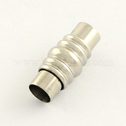 304 Stainless Steel Magnetic Clasps, Stainless Steel Color, 22x10x10mm, Hole: 6mm
