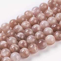 Natürliche sunstone Perlen Stränge, Runde, 10 mm, Bohrung: 1 mm, ca. 38 Stk. / Strang, 15.6 Zoll