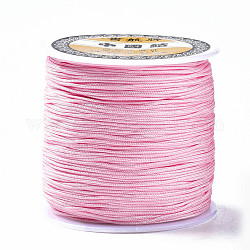Hilo de nylon, cuerda de anudar chino, rosa perla, 0.8mm, alrededor de 109.36 yarda (100 m) / rollo