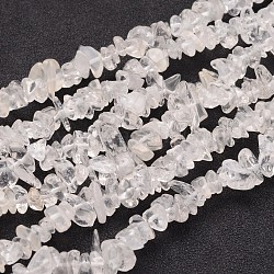 Natural Quartz Crystal Chips Beads Strands, Rock Crystal Beads, 5mm, Hole: 0.3mm