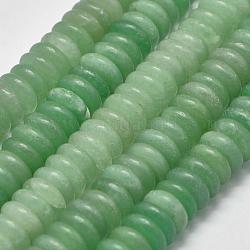 Fili di perline naturali di avena verde aventurina, Disco / rotondo piatta, 6x2mm, Foro: 1 mm, circa 155pcs/filo, 14.96 pollice