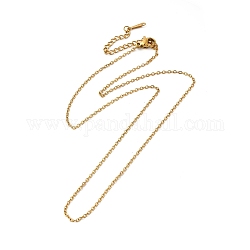 Chapado en iones (ip) 304 collar de cadena de cable de acero inoxidable para mujer, real 14k chapado en oro, 15.94 pulgada (40.5 cm)
