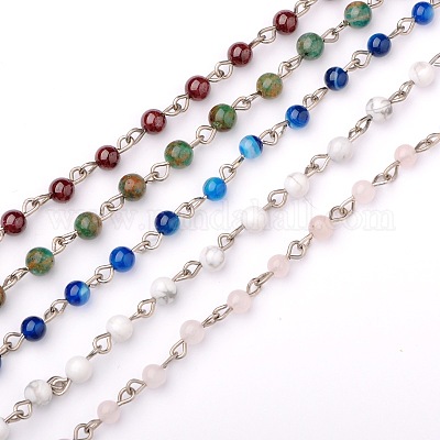 Wholesale Handmade Gemstone Beads Chains for Necklaces Bracelets Making 