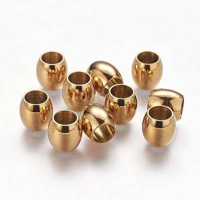 100 pcs 304 Stainless Steel Crimp Beads Covers Findings Golden Vacuum  Plating