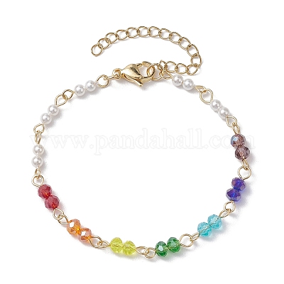 COAI Bracciale Donna in Pelle Intrecciata con Pietre Chakra, Bracciale con Chiusura Magnetica realizzato in Perle Mala Benefiche