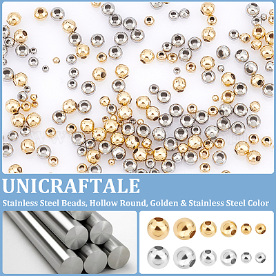 UNICRAFTALE About 200pcs 3mm Rondelle Metal Spacer Beads Stainless