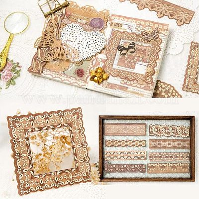 Scrapbook Embellishments, Lace Paper Vintage Scrapbook Supplies Vintage  Scrapbook Cutouts Paper Lace 40PCS Vintage Lace Paper Vintage Frames for