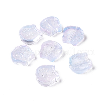 Perles de verre peintes par pulvérisation transparent&nbsp;GLAA-I050-13J-1