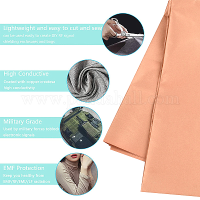 EMF Protection Fabric EMI RF & RFID Shielding Copper Fabric 40x43