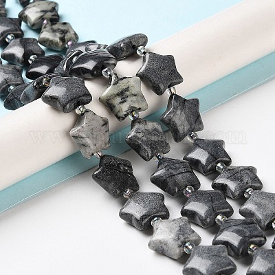 Natürliche schwarze Seide Stein / Netstone Perlen Stränge&nbsp;G-NH0005-009-1