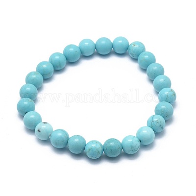 Bracciali elasticizzati naturali di perle di howlite&nbsp;BJEW-K212-A-011-1