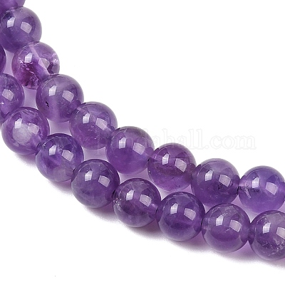 Natürlichen Amethyst Perlen Stränge&nbsp;G-A274-C01-6mm-03-1
