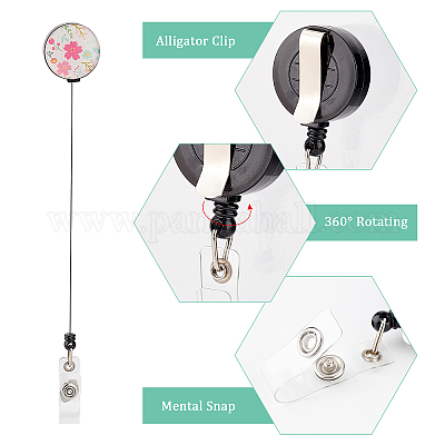ID Badge Holder with Lanyard, Cute Retractable Badge Reel Card Holder ID  Name Tag Lanyard Vertical Protector Cover Case Bage Clips for Women Kid