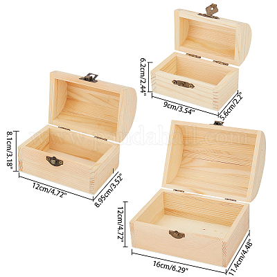 Shop Olycraft Unfinished Pine Wood Jewelry Box for Jewelry Making 