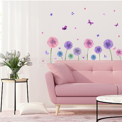 Dandelion and Butterflies Wallpaper Peel and Stick Wallpaper -    Removable wall murals, Butterfly wallpaper, Peel and stick wallpaper