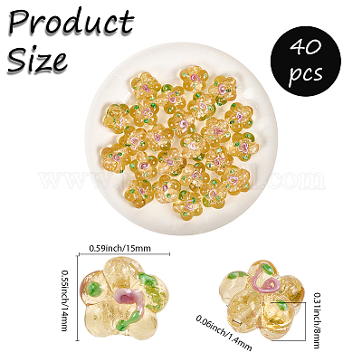 40pcs perles de chalumeau faites à la main&nbsp;LAMP-PA0001-11B-1