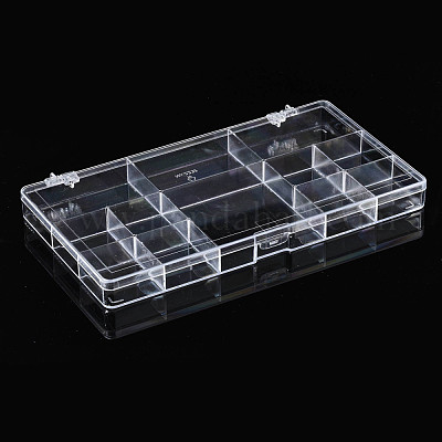 Polystyrene Bead Storage Containers, with Cover and 12 Grids, for Jewelry  Beads Small Accessories, Rectangle, Clear, 22x12.8x2.05cm