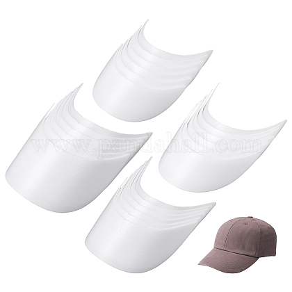 Lot 5 Panneaux De Bord Visière Casquette - Plastique Flexible Blanc 45 Mm - Couture DIY