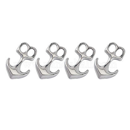 UNICRAFTALE 4pcs 31.5mm 304 Stainless Steel Anchor Hook Clasps Cord End Connector Clasp Metal Material Hook and S-Hook Clasps for DIY Leather Cord Bracelets Jewelry Making STAS-UN0002-17P-1