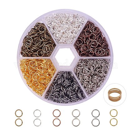 1 Box 6 Color Iron Jump Rings IFIN-PH0001-6mm-08-1