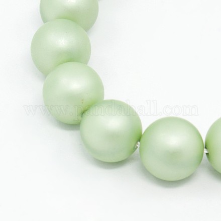 Round Shell Pearl Frosted Beads Strands BSHE-I002-12mm-21-1