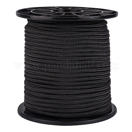 PH PandaHall 6mm Parachute Cord 54 Yards Nylon Rope Black para Cord Blinds String Braided Lift Shade Cord Plant Cord for Camping Clothsline Windows Repair Gardening Hiking Outdoor Activities NWIR-WH0020-02B-1