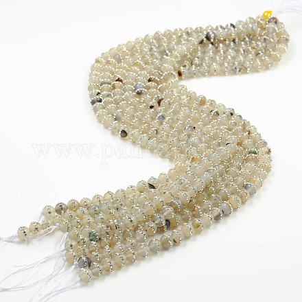 Chapelets de perles ronde de strass teinté en agate naturelle G-E250-27J-1
