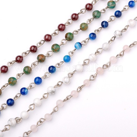 La main de perles de pierres précieuses chaînes de colliers bracelets faisant AJEW-JB00047-1