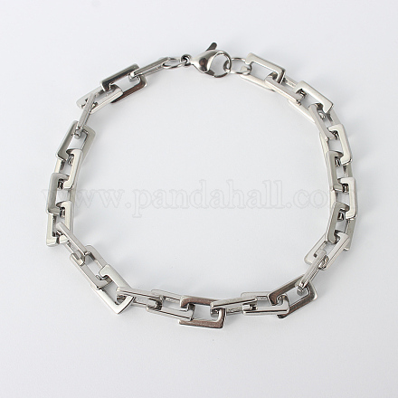 Rectangle 201 bracelets de la chaîne en acier inoxydable X-BJEW-N240-06P-1