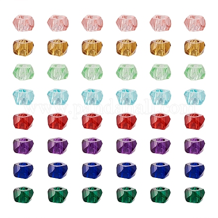Pandahall 120pcs 8 couleurs perles de résine transparentes RESI-TA0001-58-1