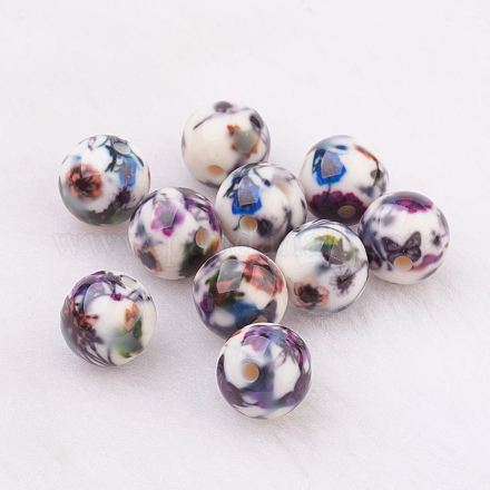 Perles en résine peintes par pulvérisation GLAA-F049-A12-1
