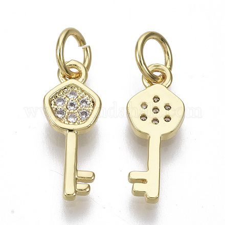 Brass Micro Pave Cubic Zirconia Charms X-ZIRC-S067-025-NF-1