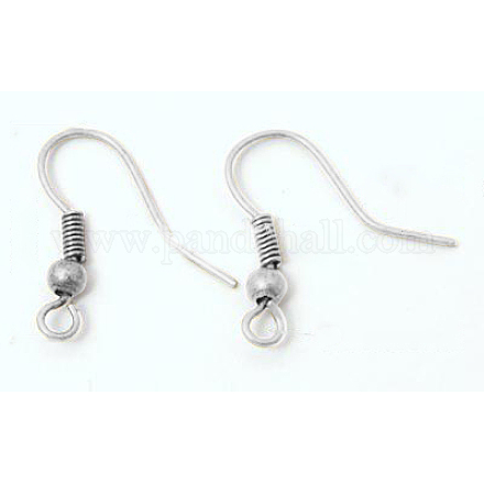 Silver Color Plated Brass Earring Hooks X-KK-Q362-S-NF-1