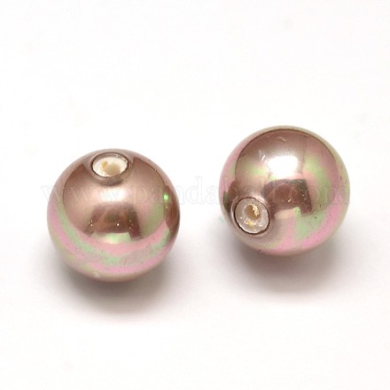 Half Drilled Round Shell Pearl Beads BSHE-M007-8mm-01A-1