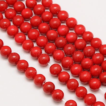 Eco-Friendly Round Baking Paint Glass Beads Strands HY-A003-10mm-RV26-1