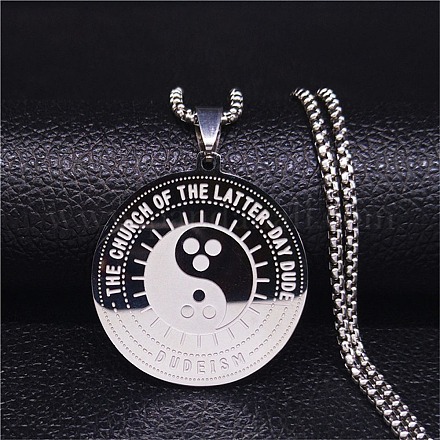 304 Stainless Steel Pendant Necklaces for Women Men NJEW-G123-12P-1
