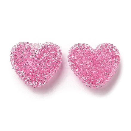 Perles de strass en résine en forme de cœur drusy RESI-C038-01D-1