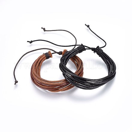 Leather Cord Multi-strand Bracelets BJEW-F347-03-1