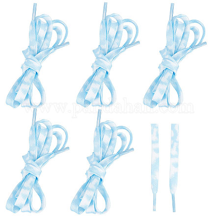 Gorgecraft 3 Pairs 3 Style Tie-Dye Style Flat Smooth Polyester Shoelaces FIND-GF0004-70C-1