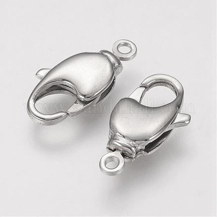 304 Stainless Steel Lobster Claw Clasps STAS-F109-03P-1