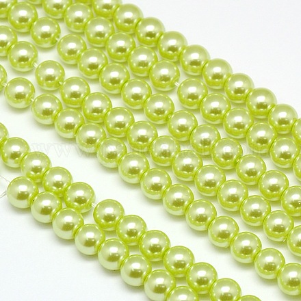 Hebras redondas de perlas de vidrio teñido ecológico X-HY-A002-10mm-RB065-1