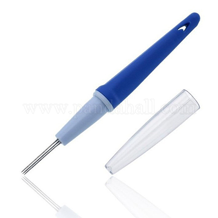 3本のフェルト針針ペン  ウールフェルトパンチ針ツール  プラスチック製のハンドル付き  ドジャーブルー  155mm DOLL-PW0002-040-1