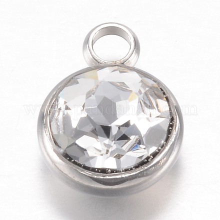 304 charms de rhinestone de cristal de acero inoxidable X-STAS-G082-09-1