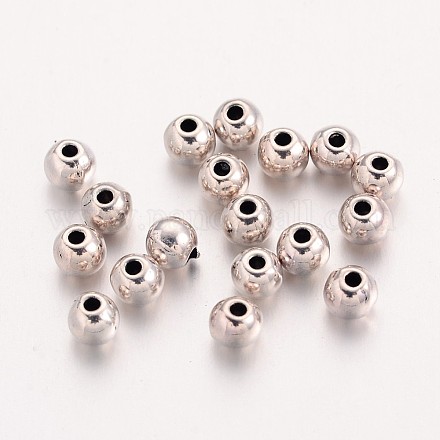 Perles d'espacement rondes en alliage de style tibétain X-TIBEB-945-AS-NR-1