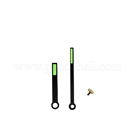 アルミ製ロングシャフトクロックポインター  交換用時計の針  グリーン  54~75x8x1.5mm  穴：3.3~5.5mm  ピン：1.8mm  2個/セット CLOC-PW0001-11G-1