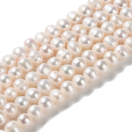 Fili di perle di perle d'acqua dolce coltivate naturali PEAR-E018-15-1