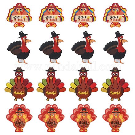 20 Stück 4 Stile Thanksgiving Day undurchsichtige Acrylanhänger SACR-CJ0001-44-1