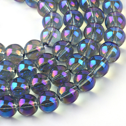 Electroplate Glass Beads Strands EGLA-Q062-6mm-A04-1
