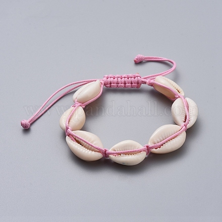 Natürliche Kaurimuschel geflochtene Perlen Armbänder BJEW-JB05057-04-1
