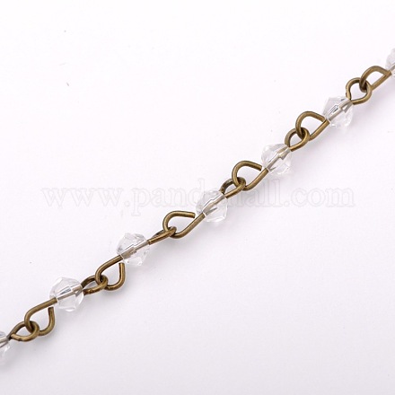 Handmade Bicone Glass Beads Chains for Necklaces Bracelets Making AJEW-JB00049-01-1
